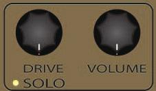 FRONT PANEL FEATURES-cont SOLO Voiced like the Overdrive mode, the Solo mode provides an addition option for more or less Drive & Level in the Overdrive channel.