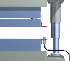 Reference level value Trigger (t) Measuring the thickness of a sheet The EX-V Series detects the height of the roller jig to measure the thickness of a lithium ion electrode sheet.