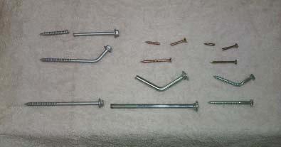 Figure 21. Typical fasteners before and after a bending test to determine M Y Full experimental results for the fastener testing are given in Appendix D.