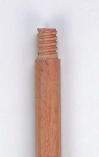 37061 Threaded Wood Handle with Metal Tip natural wood/metal 15/16" x 60" L 6/cs.