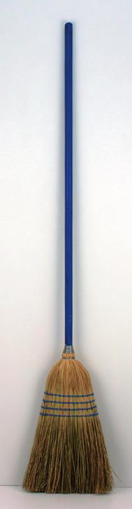 3655 Housekeeper Corn Broom natural/blue handle 57" x 18-1/2" x 5"; 1-1/8" dia. 6/cs.