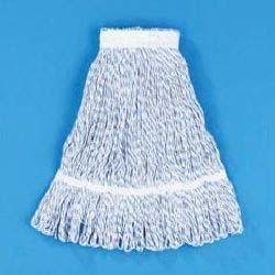 Double finished edges retain pad shape with use over time. Blue Color. MOP, WET SMALL COTTON BLEND, LOOPEND END 5" HB UNS-501WH 501WH 6/ For high-volume usage.