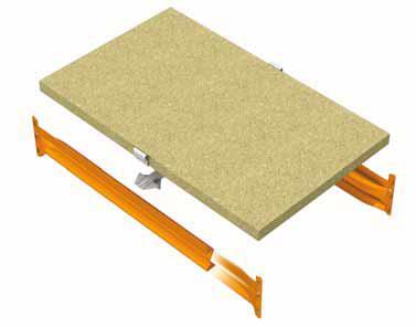 Chipboard shelves - They are fitted between the two ZE or ZS beams, and their front edge is