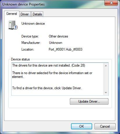 After the following dialog box pops out from the task bar, open device manager.