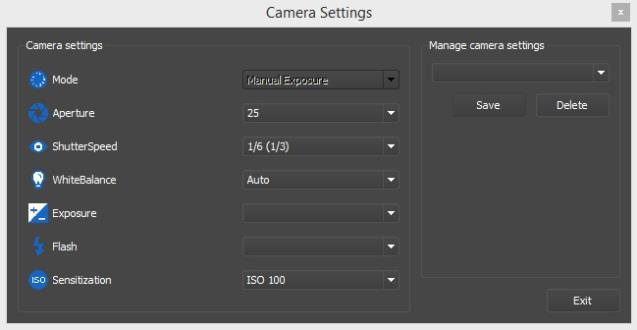 To save a Camera Settings Profile, users will left click the Disk icon in the top left of the Camera Settings Taskbar and this will bring up the Save Camera Settings UI.
