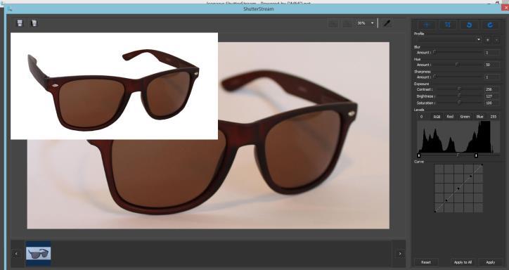 When making edits to an image, users will notice a preview window pop out then go away in the top left corner of the Image Viewing Window.