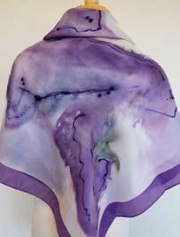 S262 Large Square Hand Painted Silk Scarf