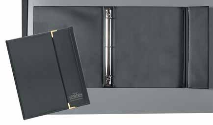 BINDERS Tri-Fold Binders These executive binders are ideal for meetings, conferences and seminars. The standard comes in swade vinyl top and liner, foam padding and magnetic closure.
