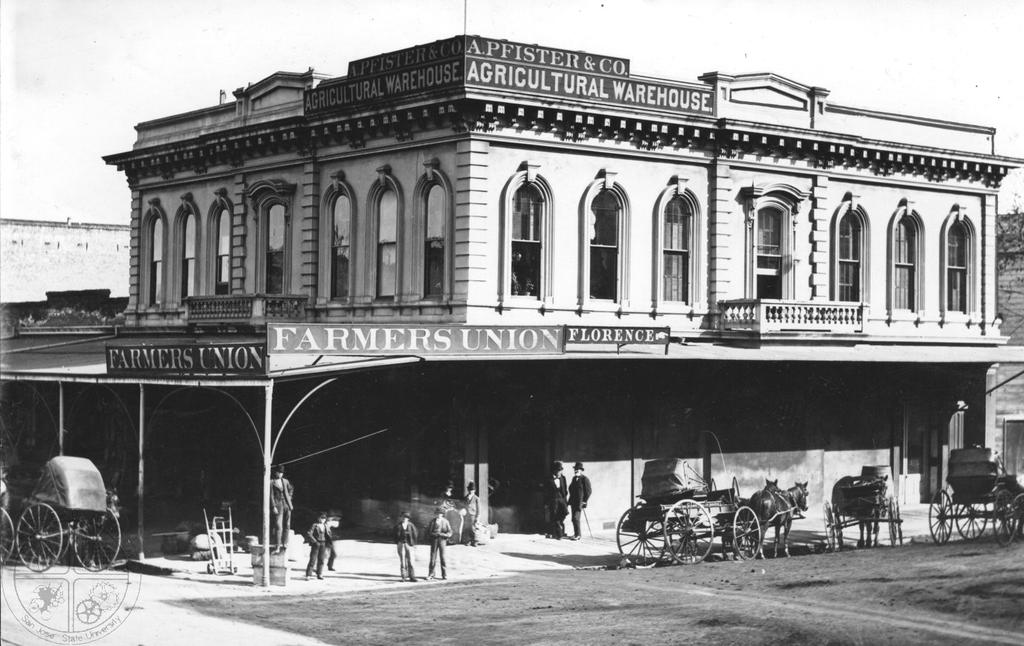 [5] Farmers Union Bank. The Farmers Union was organized by local farmers in 1874 to buy and sell hardware, groceries, produce and other supplies.