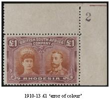 This group includes a fully comprehensive study of the 1910-13 'Double Head' issue of Rhodesia. The series of stamps features the portraits of King George V and Queen Mary.