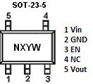 5V Voltage accuracy: 1=±1% Blank(default)=±2% MARKING DESCRIPTON Output Voltage VOUT VOUT VOUT 1.2V 2 3.0V 0 4.4V 4 1.3V 3 3.1V 1 4.5V 5 1.5V 5 3.2V 2 4.6V 6 1.8V 8 3.3V 3 4.7V 7 2.0V 3.4V 4 4.8V 8 2.