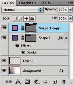 1 Chapter 1: Sharp Edges and Painterly Blends 28 Click the Stroke effect applied to your duplicate layer and drag it to the trash at the bottom of the Layers palette to remove it.