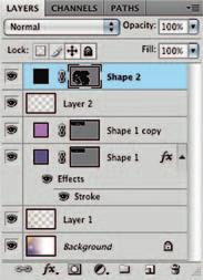 Set the foreground color to black by pressing the D key on your keyboard, and then paste. When the Paste options appear, choose the Shape Layer option to paste the copied art in as a shape layer.
