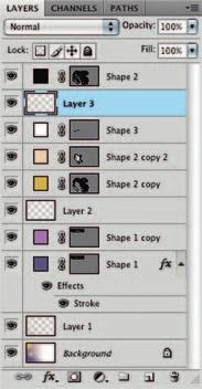 Create a new layer that resides directly above your white eyes shape layer in the Layers palette. Select the Brush tool and choose a large, soft, round brush tip preset.