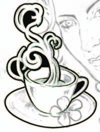 Use the Pen tool to carefully create a closed shape around the outer perimeter of the teacup and rising smoke.