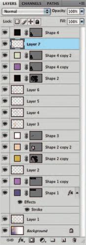 Target your new layer and enable the visibility of the black outline shape layer directly above it in the Layers palette. Now select the Brush tool.