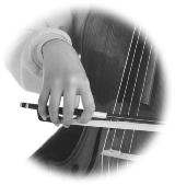 Holding your instrument... CELLO Relaxed Cello bow hand.
