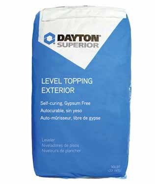 LEVEL TOPPING EXTERIOR Level Topping Exterior is a premium cement based, nonshrink, self-leveling topping designed for leveling horizontal concrete.