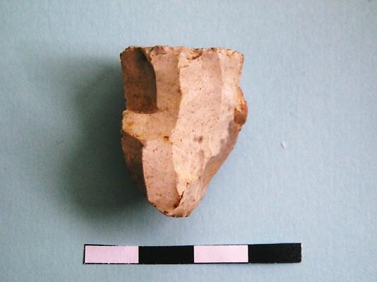 Flint Platform Core Period: Mesolithic Date: 7000 4500 BC Use: Tool Making Site: Ballantrae (Ayrshire) This artefact was once a flint pebble.