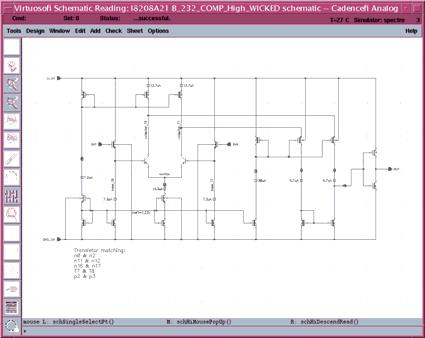 WiCkeD Reference Projects Design Problem & Consequences Solution & Results using WiCkeD Comparator circuit in SMART5 technology Initial design: Performances too low (offset, temperature sensitive,