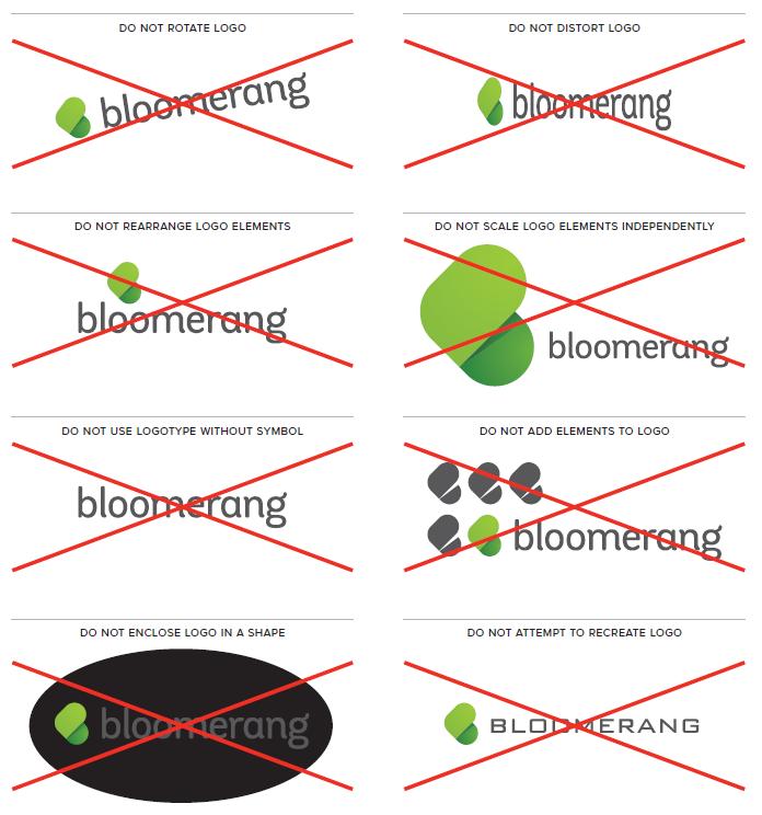 Logo Configuration ~ Misuse The Bloomerang logo is a custom designed mark.