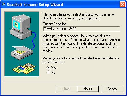 38 VISIONEER ONETOUCH 9420 USB SCANNER USER S GUIDE To setup your scanner: 1.