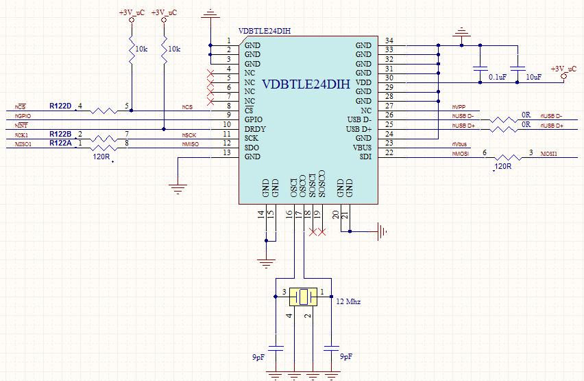 and SPI connections to the