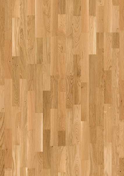 This floor displays a lively play of colours with some knots, the 3 strip format gives plenty of interest and the stunning matt lacquered finish is of the highest quality.