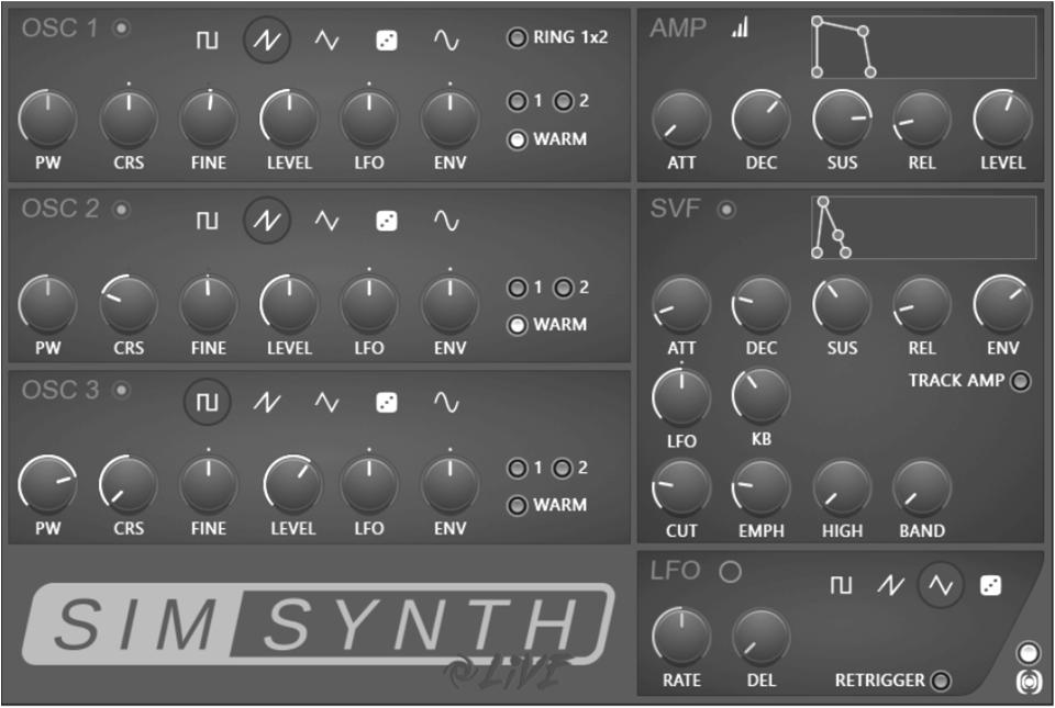 SimSynth Live (included) - A fully functional digital synthesizer.