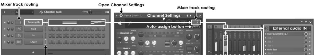 Tweak the Plugins. Left-click on the plugin name to open and close its Plugin Settings screen. Some plugins have a generic interface like the Fruity Reverb 2.