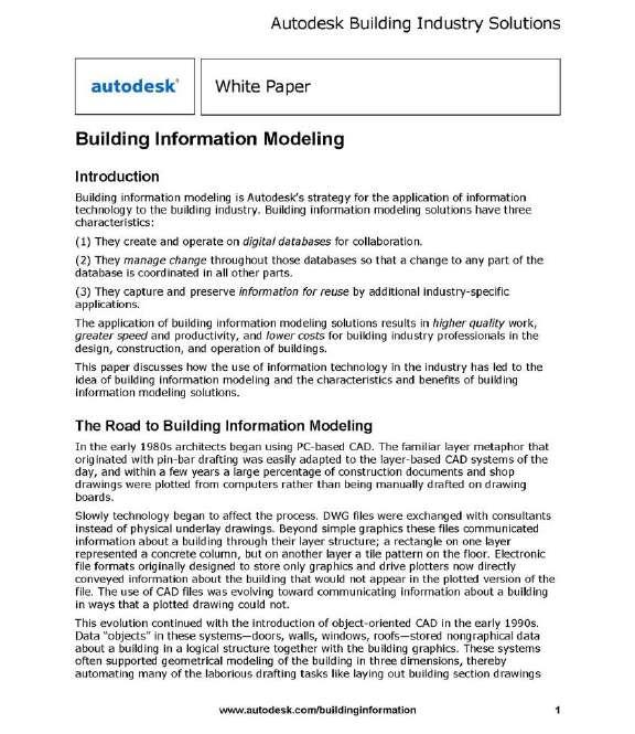 Autodesk 2002 White Paper Building Information Modeling > Digital