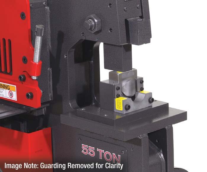 Optional Tooling - Oversize Punch Your Ironworker may include an optional oversized punch and die assembly installed within the punch station. When worn or chipped, the punch and die must be replaced.