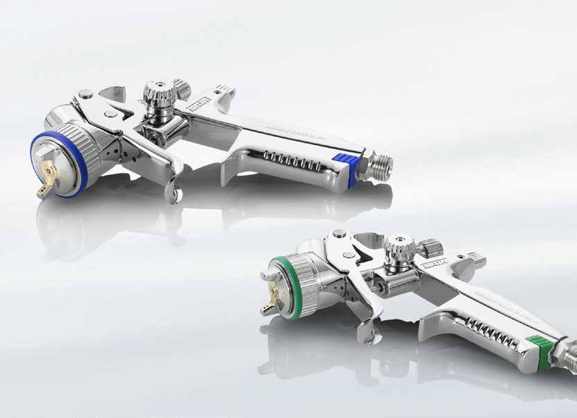 Features of the SATAminijet 4400 B: VOCcompliant atomisation technology optionally available as HVLP low