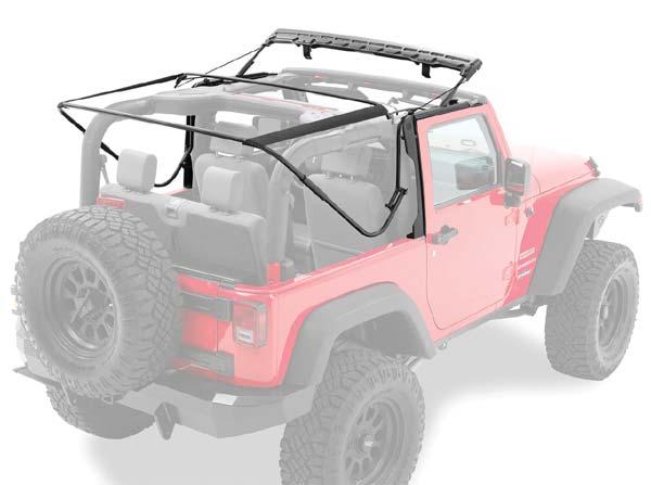 INSTALLATION TIME Installation Instructions Factory Style Bow Kit SKILL LEVEL Vehicle Application: Jeep Wrangler JK 2 Door 2007 Current Part Number: 55000 Compatible with original equipment soft