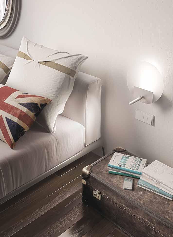 Flat Design by Novell - Perera Estructura hierro Structure iron Con interruptor para el lector With switch for the reading light 4016 4018 35 cm con lector With reading light 4415/011 blanco white