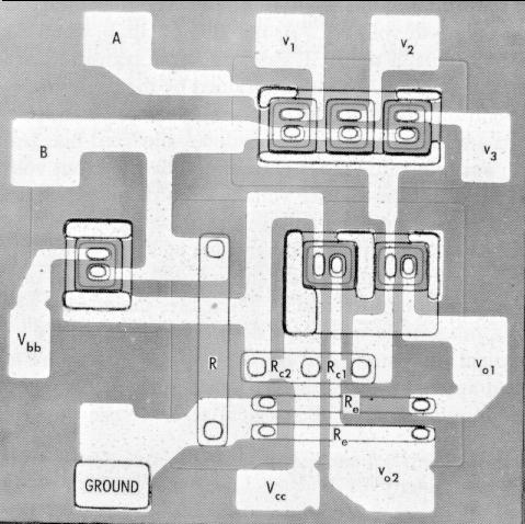 The First Integrated Circuits Bipolar logic 1960 s ECL 3-input Gate Motorola 1966 8/31/2005 VLSI Design I; A.