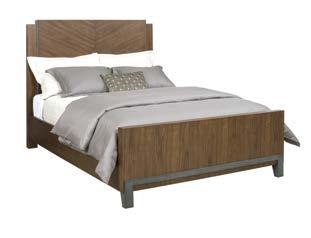 Ambrosia Maple headboard Walnut footboard Ambrosia Maple headboard Walnut footboard Ambrosia Maple Walnut drawer fronts 700-307R Astro Upholstered Cal King Bed 6/0 W81½ D99½ H58 Consists of: -306