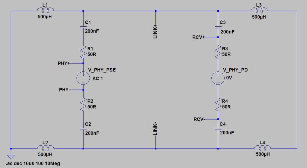 Signal-to-Signal High Pass Filter The coupling circuit is forming a high pass filter for the signal-to-signal path between the two PHY ICs.