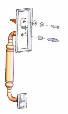 Version E Longplate Interior on a Prepped Door Step 1 Prep the Door A) On the outside of the door, measure down from the bottom edge of the latch cross-bore hole 7-23/32 and lightly mark the door.