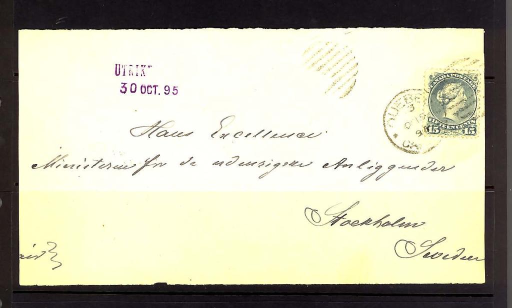 15 On 1895 cover, paying 3 x 5 per