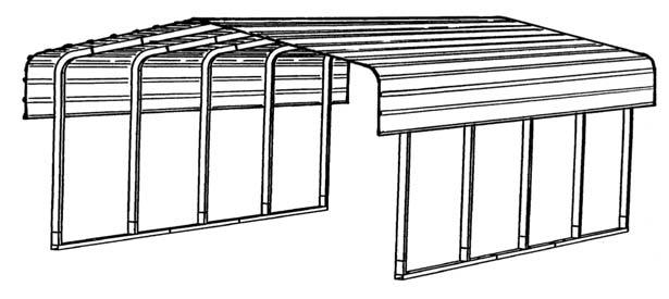 UNIVERSAL INSTALLATION WIDTH: START AT 10 UP TO 60 ON CENTER FRAME SPACING: 4 AND 5 EAVE HEIGHTS: START AT 7 UP TO 16 FRAME SIZE: 2 x 3 OR 2 x 4 FRAME SIZES: CARPORT 3 SIDED SHELTER Our unique