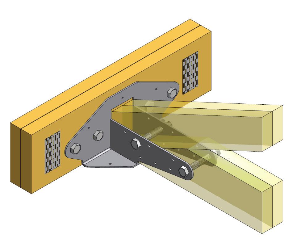Anti-split Claw nailplates are to be installed on both faces of the girder and on both sides of the truss boot (see Application at left). Screws used on the TBHD75/T Truss Boot are to be No.