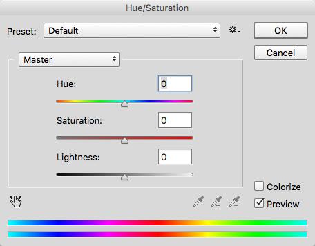 Hue/Saturation performs an adjustment on the hue, saturation and lightness of an image. Of these, the most useful for image adjustment is the saturation.