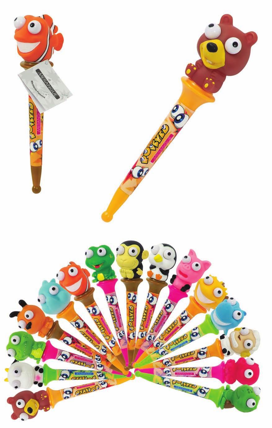 POPEYED PENS 38Q1-8000-00-000 NOVELTY Popeyed Pens - Gel-based ink dries instantly - Non-toxic - Contoured rubber fingergrips