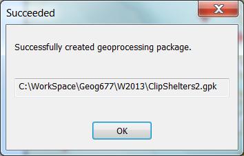 If successful, you should be able to locate the geoprocessing package file in the folder that you defined. From there, you can share it with anyone by email, FTP, etc.