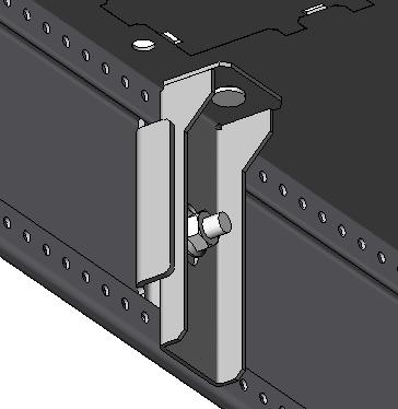 Insert the slide clamp into the cabinet horizontal slide and rotate it to a vertical position.