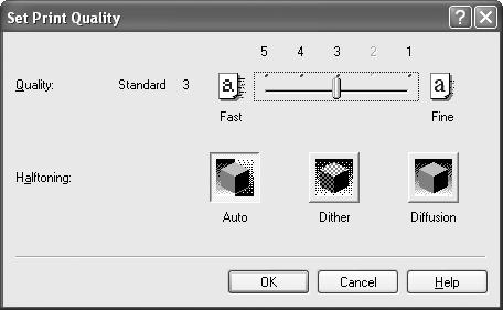 Advanced Printing To manually adjust Print Quality settings: 1 Open the Printer Properties dialog box. See Opening the Printer Properties Dialog Box from Your Application Program on page 20.