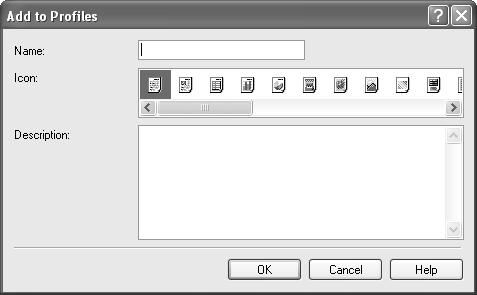 See Opening the Printer Properties Dialog Box from Your Application Program on page 20. 2 Select all of the necessary settings. 3 Click the Profiles tab. 4 Enter the new settings in Profiles.