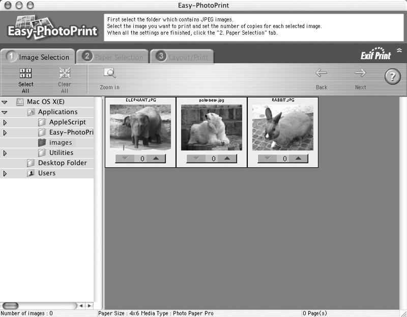 Advanced Printing 2 Select photographs. (1) Select the folder containing the photograph you want to print. All photographs in the selected folder are displayed.