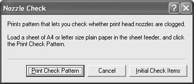Printing Maintenance Printing the Nozzle Check Pattern Print the nozzle check pattern to determine whether the ink ejects properly from the print head nozzles.